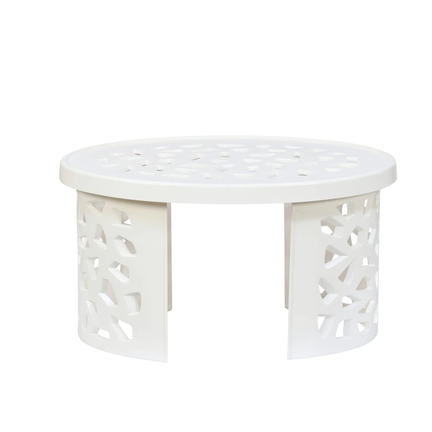 Nilkamal Crystal Plastic Contemporary Trolley Center Table use for Dining Coffee Table/Tea Table/Teapoy for Home/Knockdown Table, Office & Outdoor Table (Canny Rust) (Milky White)