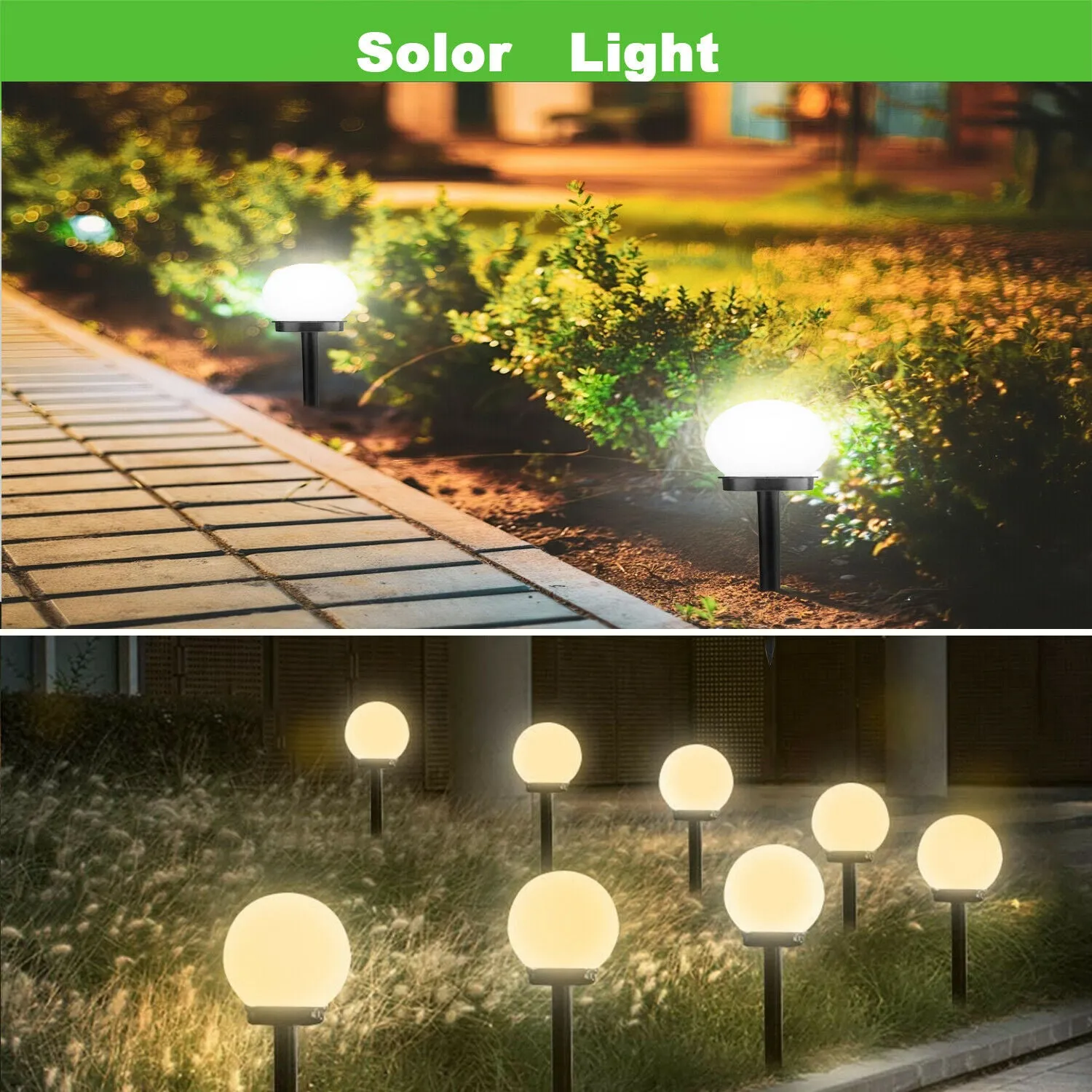 Outdoor Solar Lights Garden Lawn Yard Patio Landscape Ball Pathway Lamp Decor Yard