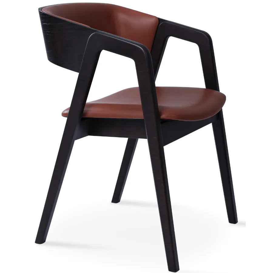 Restaurant Chairs Myndos Black Leather