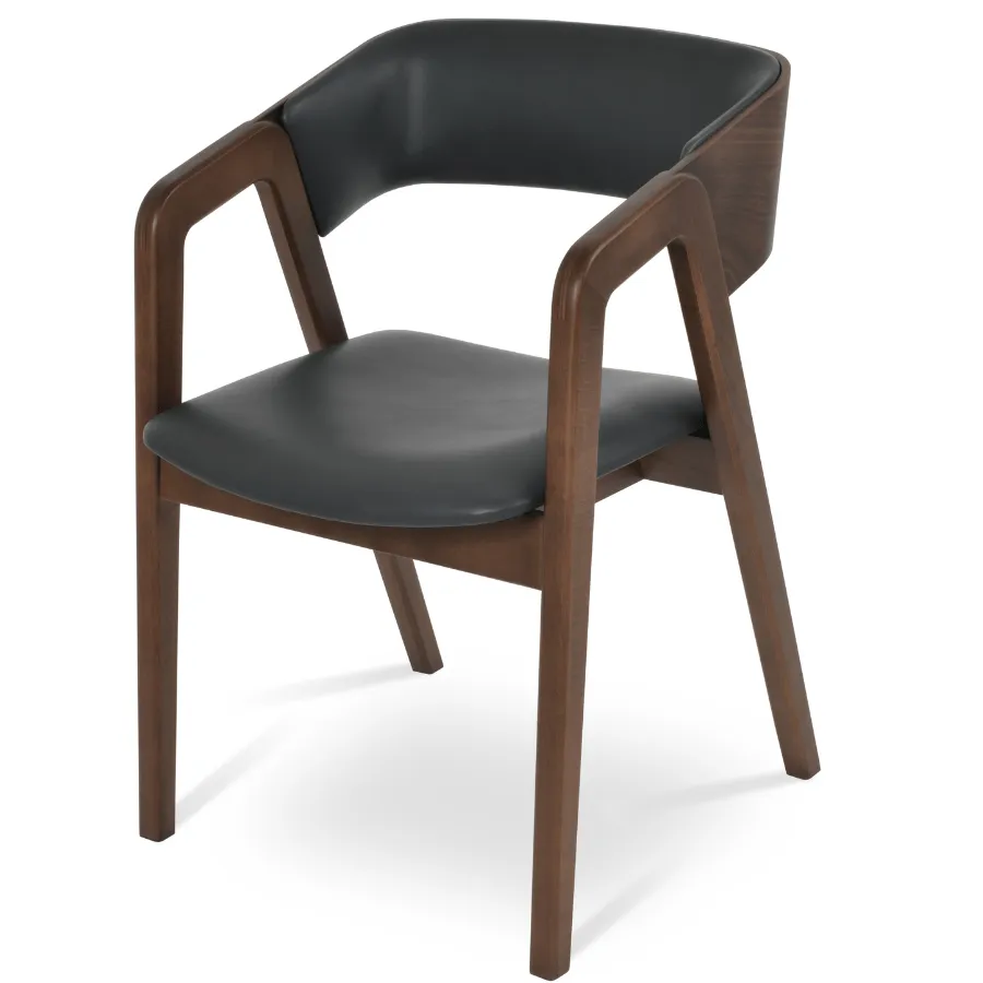 Restaurant Chairs Myndos Black Leather