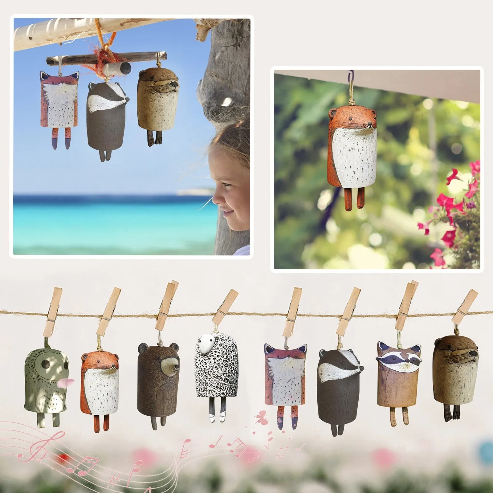 Rustic Animal Wind Chimes