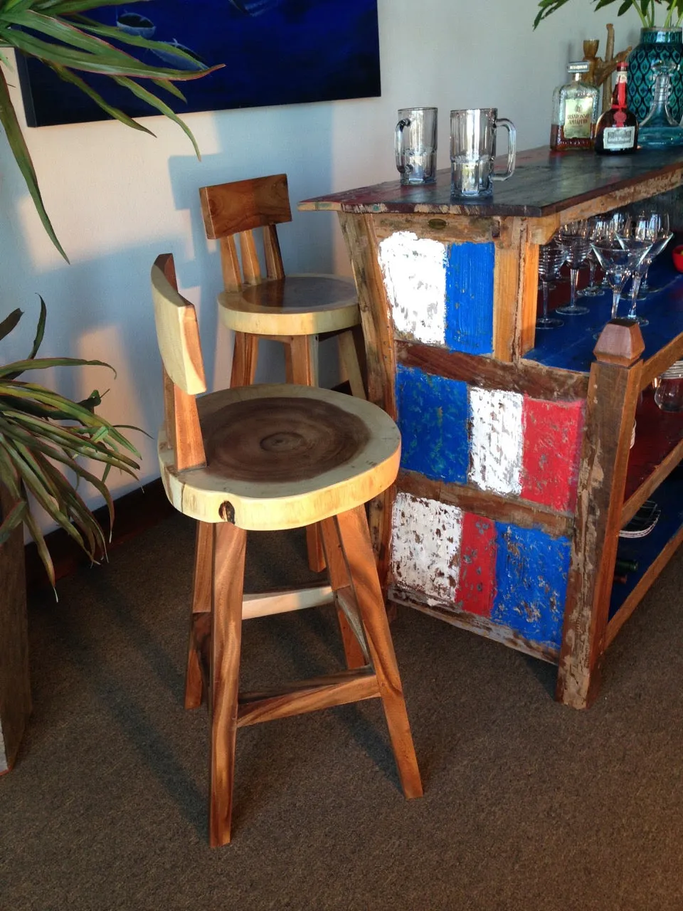 Suar Costa Mesa Live Edge Counter Stool