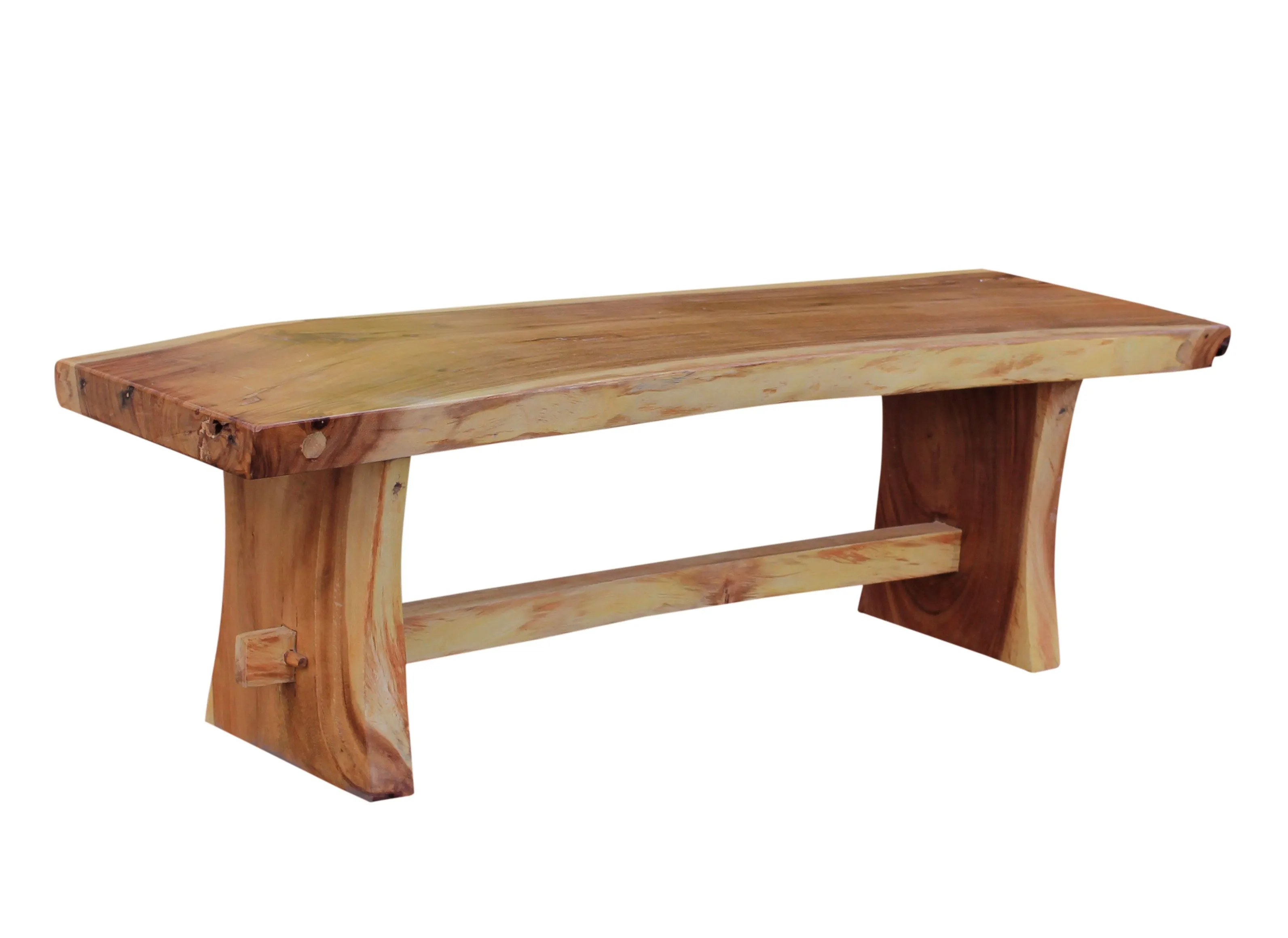 Suar Live Edge Slab Backless Bench approximately 69" long