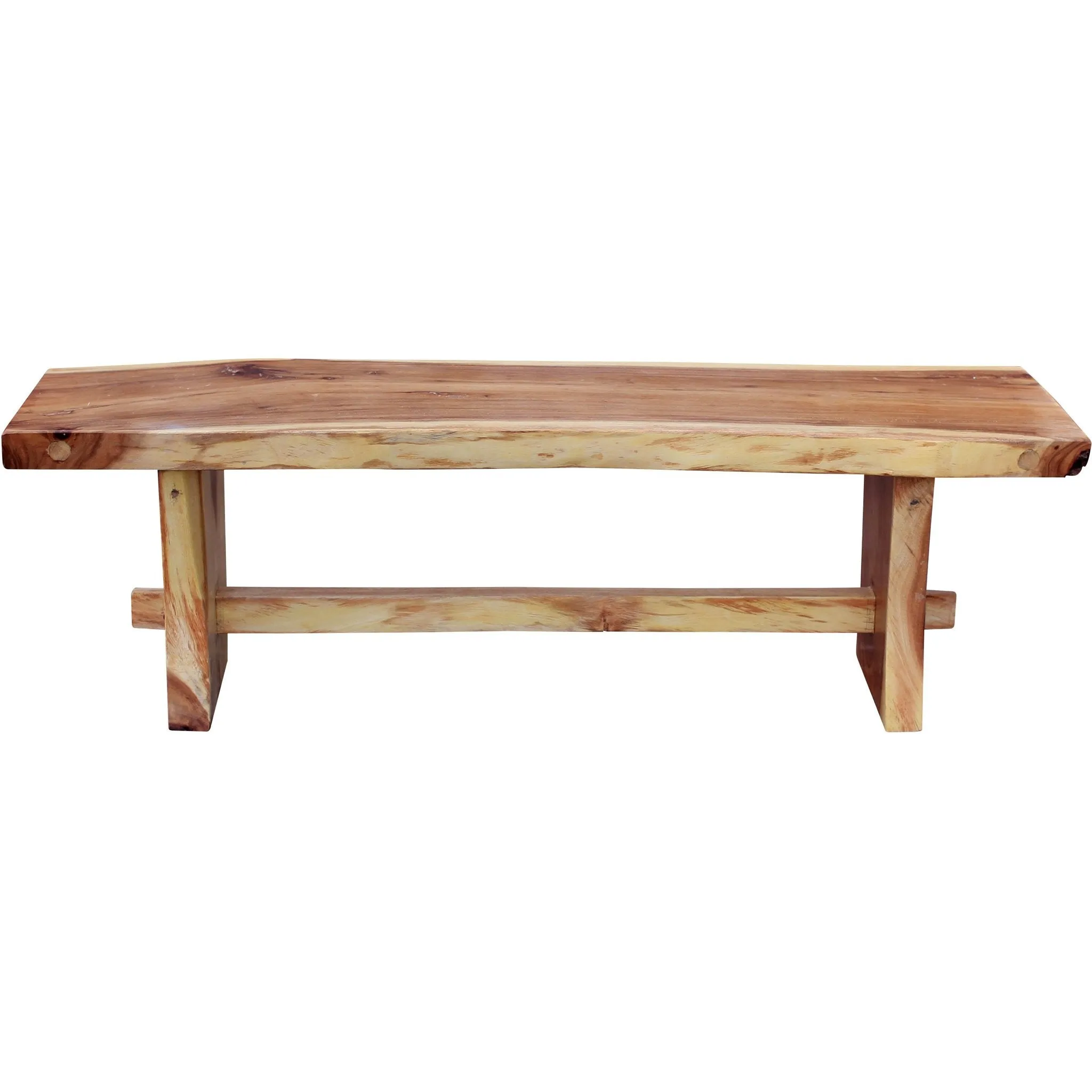 Suar Live Edge Slab Backless Bench approximately 79" long