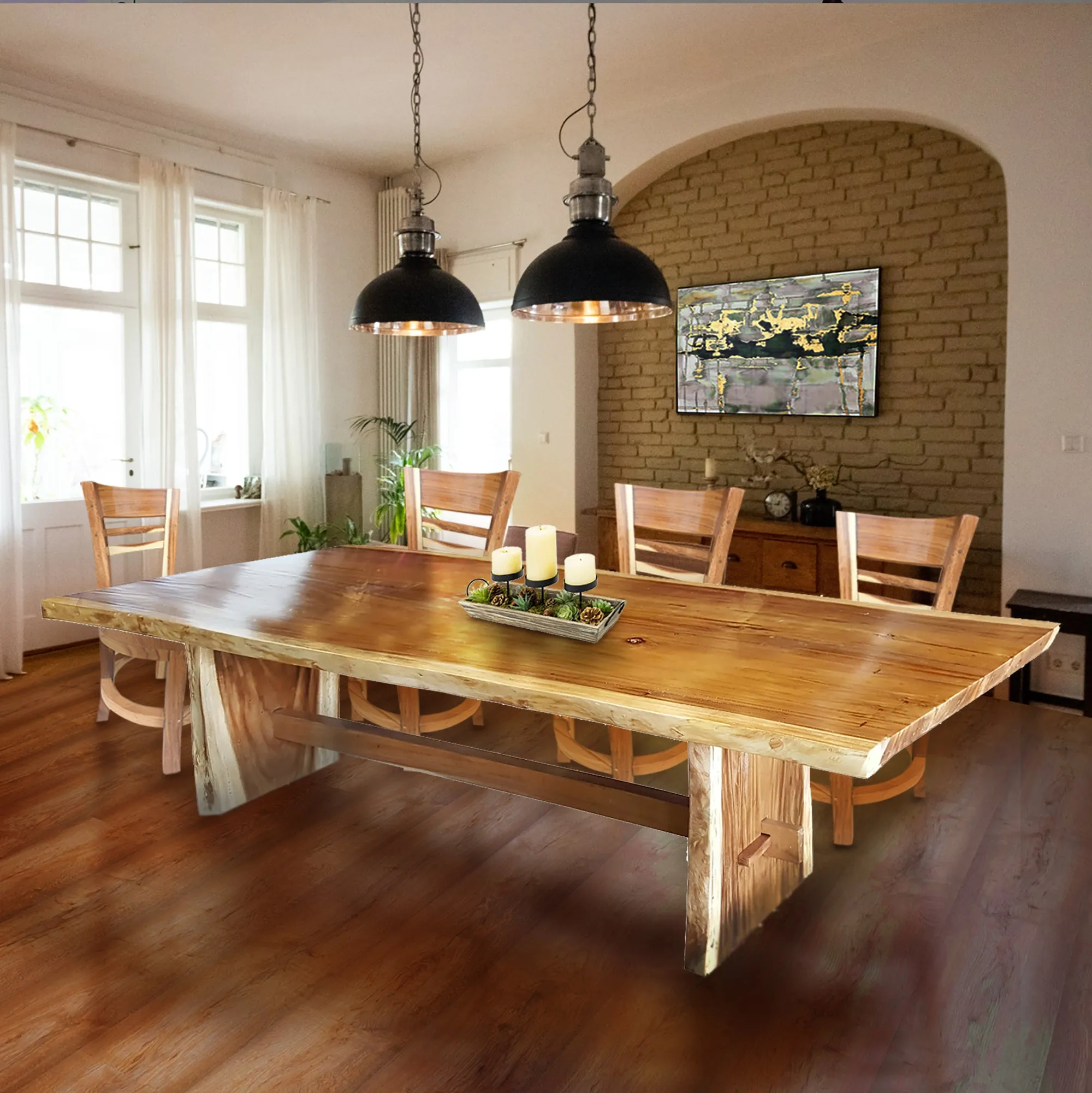 Suar Live Edge Unique Slab Dining Table - 71" Long (choice of table tops)