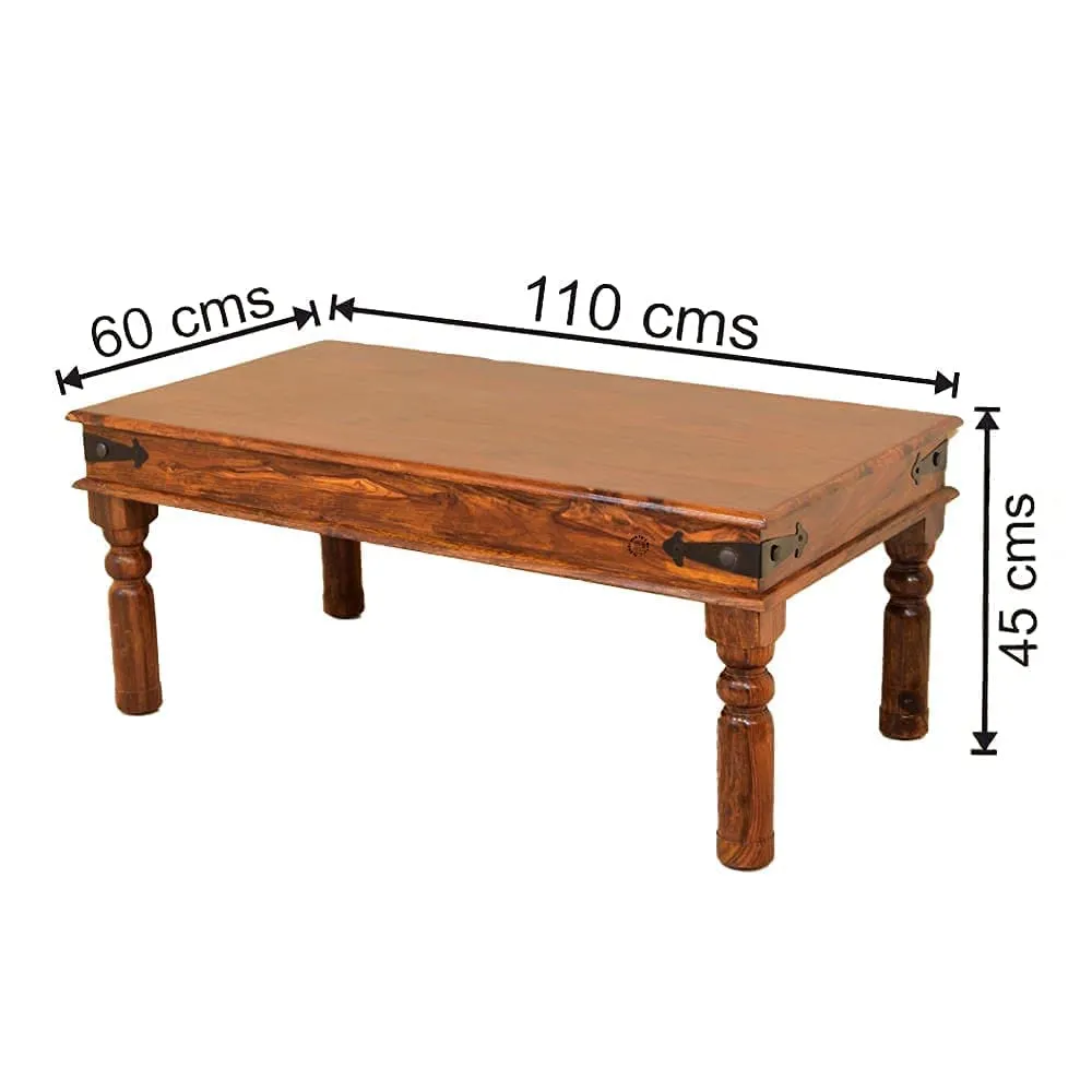 SWNA SOLID WOOD N ART Solid Wood Rectangle Center Coffee Table for Living Room Hall | Wooden Furniture Sofa Centre Coffee Table for Home Office | Natural