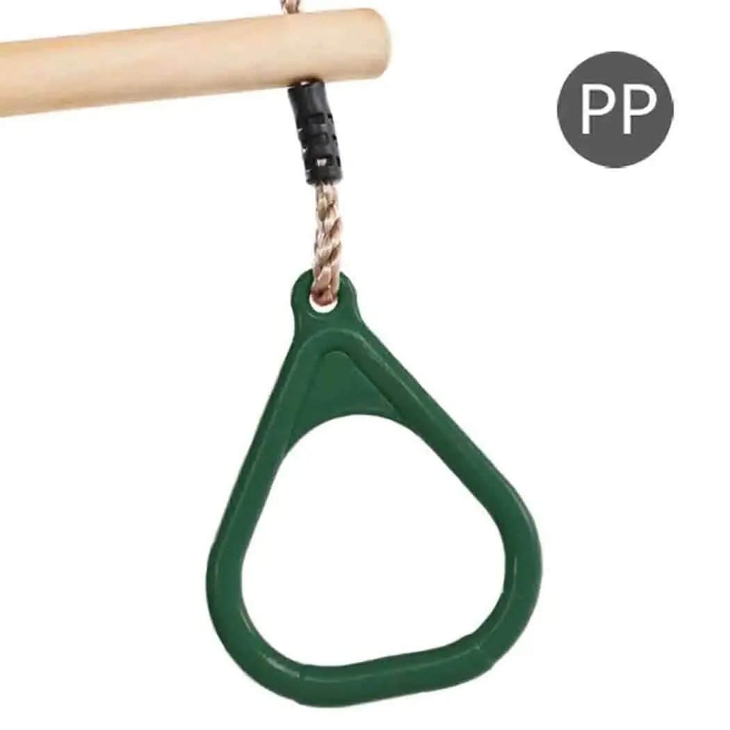 Trapeze Bar With Green Rings - Safe & Sturdy