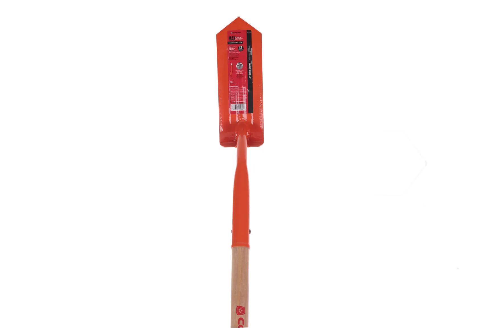 Trench Shovel - Digging 28 , 4 Inch - 28  angle, 12 gauge, 48 inch Ash wood hand