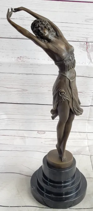 VINTAGE ART NOUVEAU DECO BRONZE HAREM DANCER by COLINET HOT CAST HOME DECOR DEAL