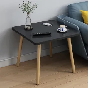 Welltrade Shoppee Wooden Square Coffee Table, End Table, Side Table for Living Room, Bedroom, Library, Balcony etc (Black)