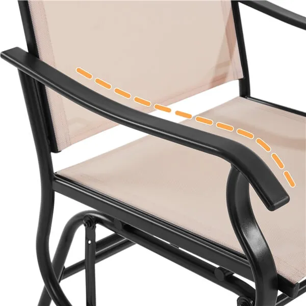 Yaheetech Outdoor Glider Chairs with Glass Table Rocking Chairs